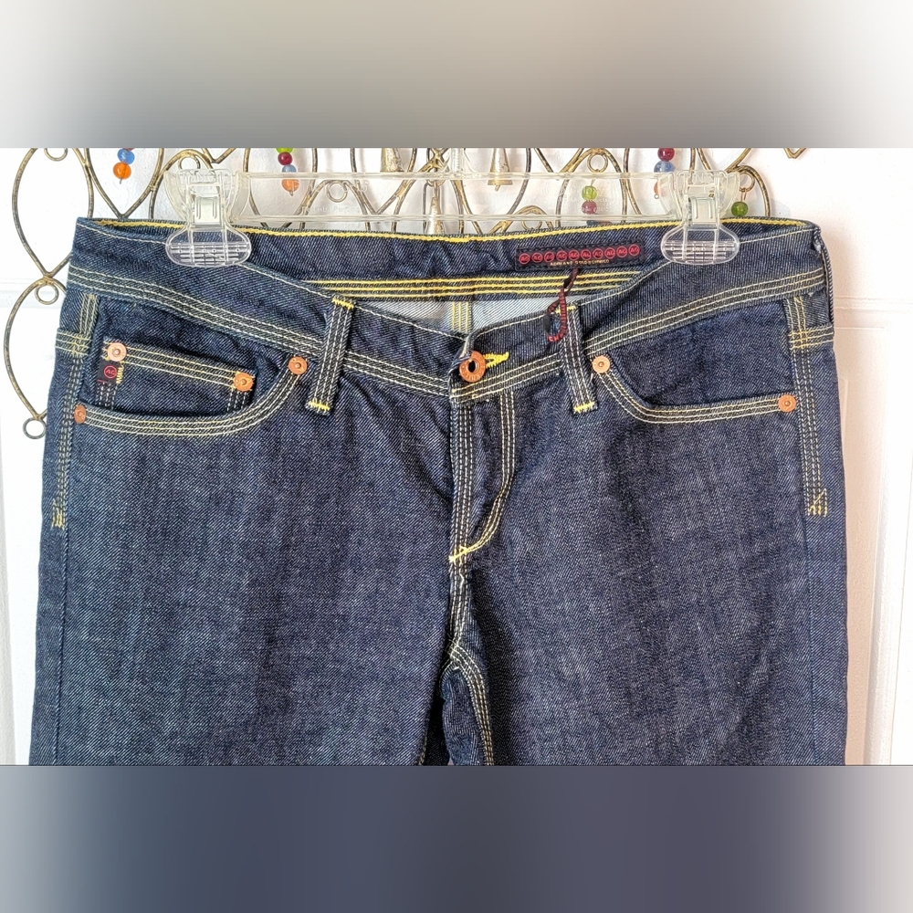 AG Adriano Goldschmied The Merlot Flare Jeans Womens 28 Dark Wash Low Rise Stret - Picture 3 of 12